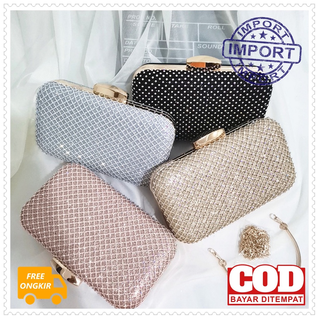 CLUTCH PESTA WANITA IMPORT / VT1949 / DOMPET PEREMPUAN / TAS KOTAK / TAS KONDANGAN / TAS MINI / PROM
