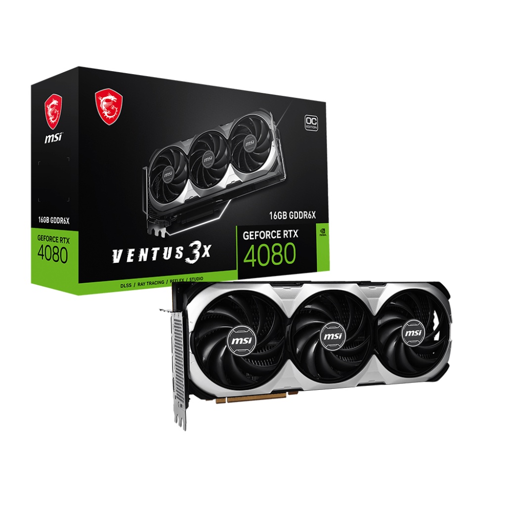 MSI GeForce RTX 4080 VENTUS 3X 16GB OC GDDR6X - ADA Lovelace VGA RTX4080 DDR6X