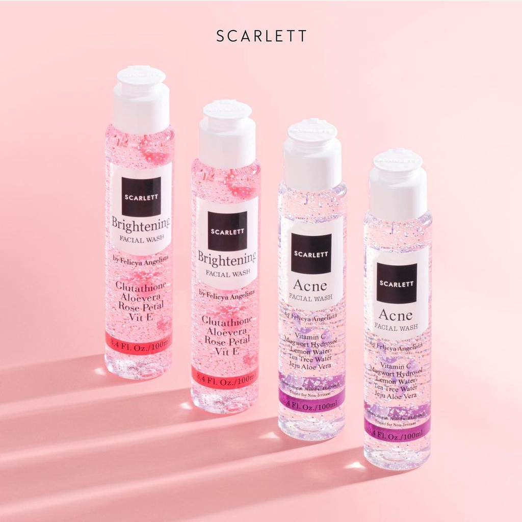 Scarlett  Whitening Facial Wash Series Scarlett Brigntening Facial Wash Scarlett Facial Wash Acne BP
