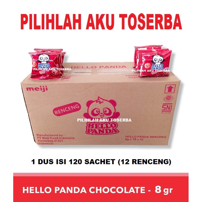 Meiji HELLO PANDA Biscuit CHOCOLATE RENCENG - (HARGA 1 DUS)