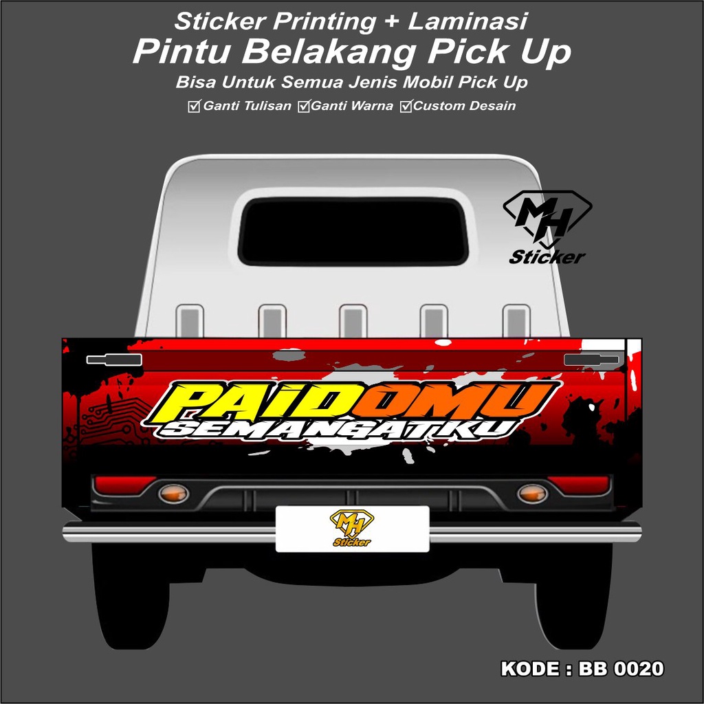 Jual Stiker Bak Belakang Pick Up Grandmax Carry Futura L Stiker Printing Paidomu Semangatku