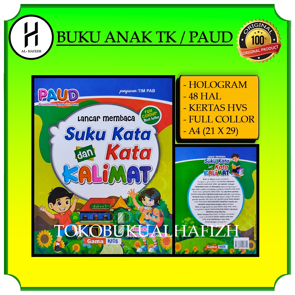 Jual Buku Anak TK Paud Lancar Membaca Suku Kata Dan Kata Kalimat ...