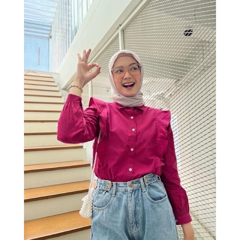 BEFAST - ZRD OOTD Blouse Cewek IRENE / JIA BLOUSE / Blouse Crincle Terbaru / Pakaian Wanita Remaja Casual / Blouse Polos Formal / Fashion Kekinian Remaja ABG / Blouse Kerja Wanita Modis / Outfit Wanita Hijab / Blouse Lengan Panjang