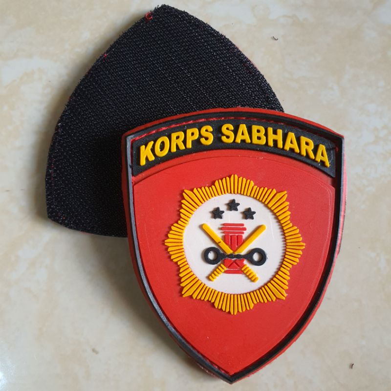 patch rubber logo korps sabhara / polisi / polri / police / tempelan emblem karet velcro