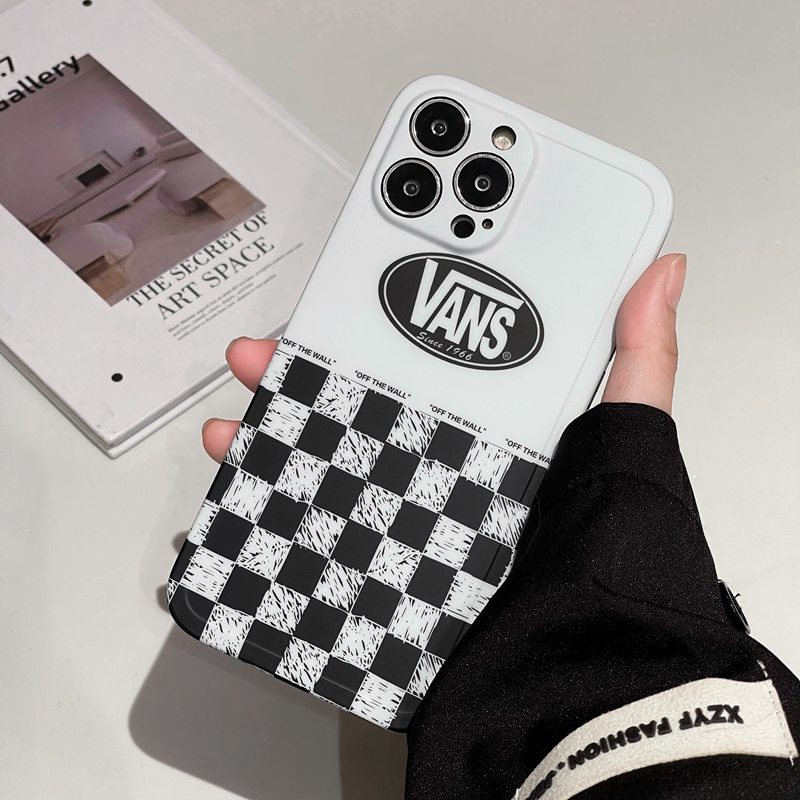 Luxury IMD Case HP iP IPhone X Xr Xs Max14 Plus+Apple IPhone 11 12 13 Pro Max Sarung Silikon Pria Casing HP Vans Checkerboard