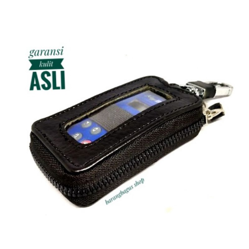 Dompet /Hardcase /Tempat Remote Mobil Kulit - Gantungan Logo Honda