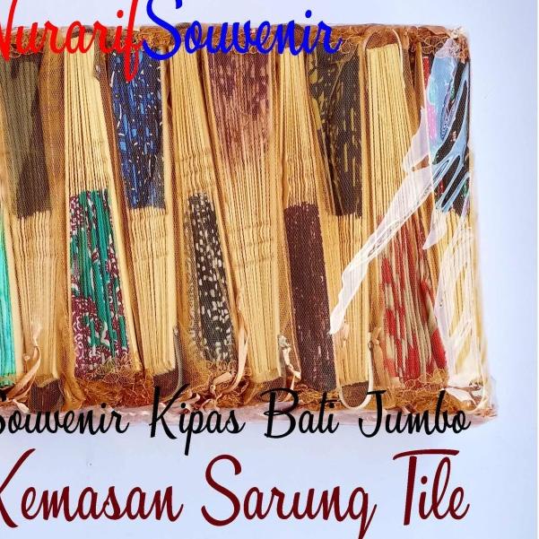 Souvenir pernikahan kipas batik jumbo + tile