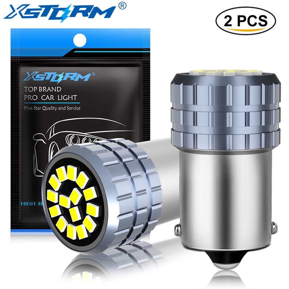 XSTORM 2pcs Lampu LED BA15S P21W BAU15SS 21W BAY15D P21 / 5W Warna Putih Merah Amber Untuk Rem / Mun