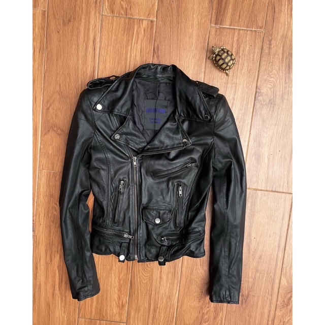 Jaket kulit asli ramones cewek second bekas preloved