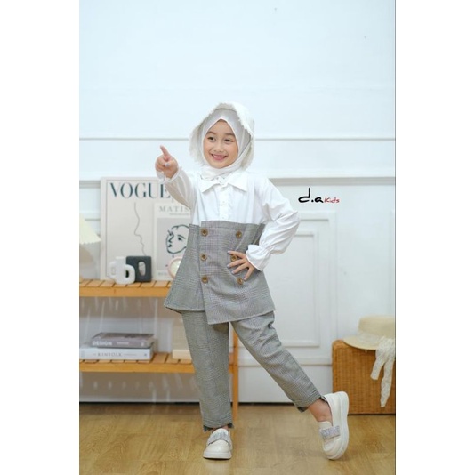 Zaja - Melody Series Stelan Long Tunik Anak Perempuan Untuk Usia  2-12 Tahun Set Dengan Pasmina Dan Celana Kulot Anak Baju Stelan Anak-anak Terbaru Dari Baby Sampai Anak Tanggung