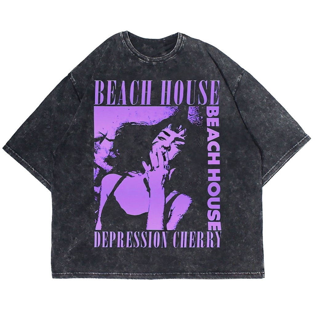 Patternmerch "Beach House Depression Cherry" Oversize T-shirt | washed tee | kaos vintage