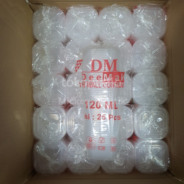 TERMURAH Thinwall DM Container 120 ML / Kotak Makan DM 120ml SQ/SegiEmpat 25Set - DM 120 ML