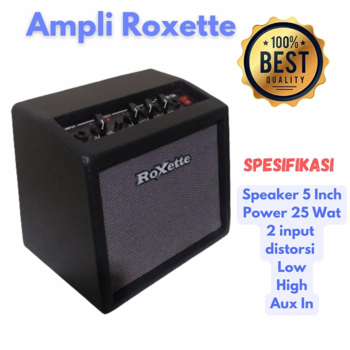 Amplifier Ampli Gitar Roxette 5 Inch Bergaransi Bonus Kabel Jek