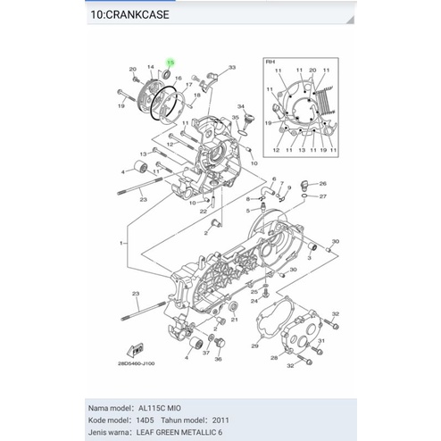 SEAL SIL KRUK AS KREK AS KANAN MIO SMILE XEON KARBU XEON RC ASLl ORI YAMAHA 93102 19800