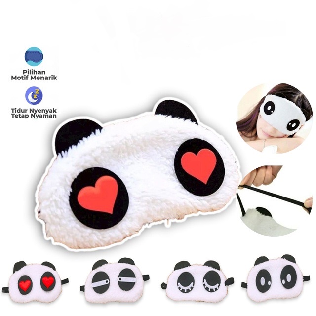 Sleeping Eye Panda Lucu - Penutup Mata Tidur Karakter Panda - Eye Cover Cute - Sleeping Eye Cover Mask