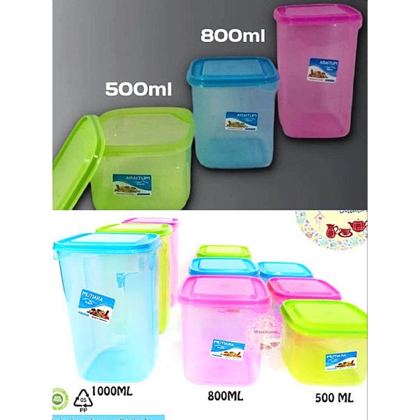 TOPLES WARNA WARNI + TUTUP SEAL RAPAT | lodong wadah kue kering kerupuk tepung| Toples Kotak 1liter 800ml 500ml | toples plastik kedap udara anti bocor retak