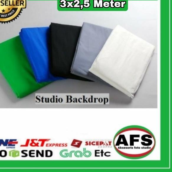 Background foto hitam polos 2,7 x 3 m foto studio - Abu-abu