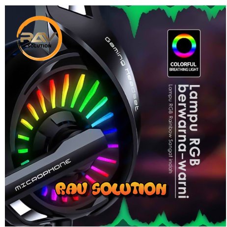 headset gaming kucing bass  RGB surround 7.1 usb G2 for komputer dan laptop Earphones (suara sekitar)/headset headphones gaming surround 7.1  Stereo Bass  usb  G2 (suara sekitar)  - RAV SOLUTION