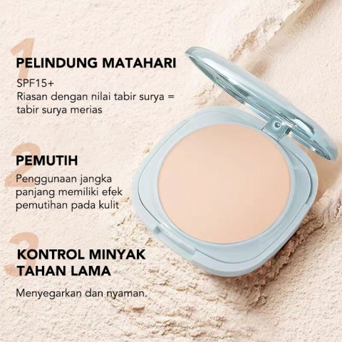 Pemutih tabir surya bedak spf15 Oil Control Matte Face Powder Bedak Pengaturan Sempurna Dengan Cermin