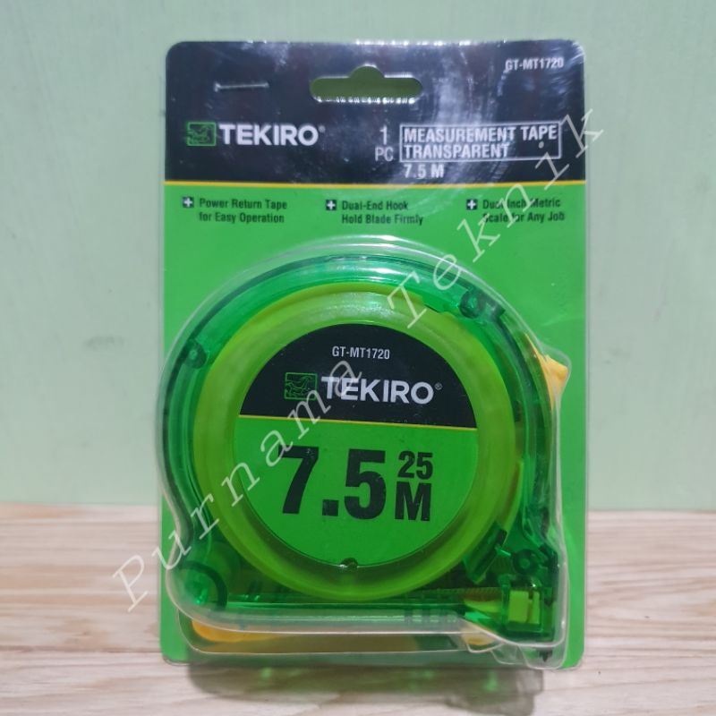 meteran tekiro transparant 7.5 meter meteran tekiro 7.5 meter