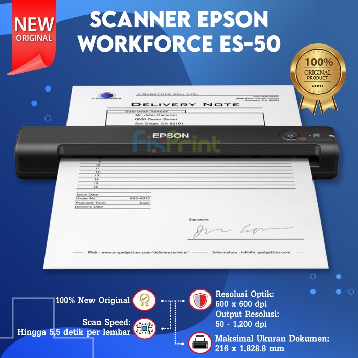 Scanner Epson WorkForce ES-50 Portable Sheetfed Document New