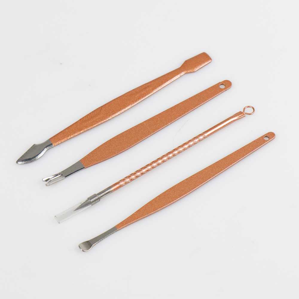 KR  Gunting Kuku 18 Pcs in 1 Manicure Pedicure Nail Art Set Rose Gold Stainless Steel