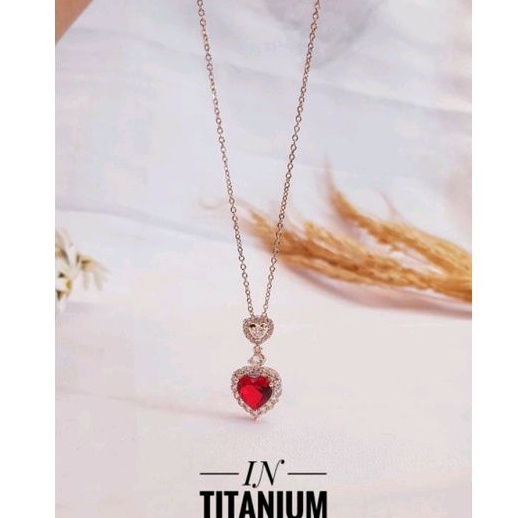 kalung titanium rose gold rantai 45 KL011