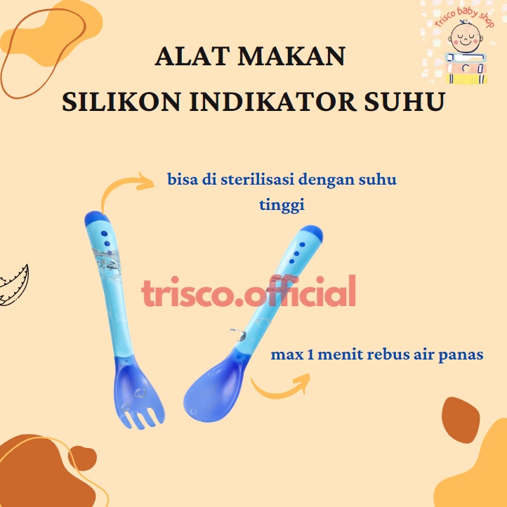 Trisco Sendok Makan Anak Silikon Indikator Suhu