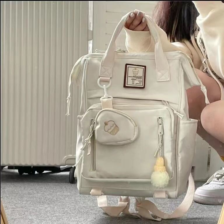 Sera Sera ransel berkapasitas besar bergaya Jepang yang menjual tas sekolah perjalanan ransel komputer warna solid yang sama