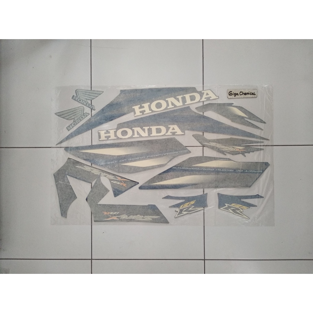 Striping Sticker Lis Supra X 125 2006 2007 Hitam Biru NOS