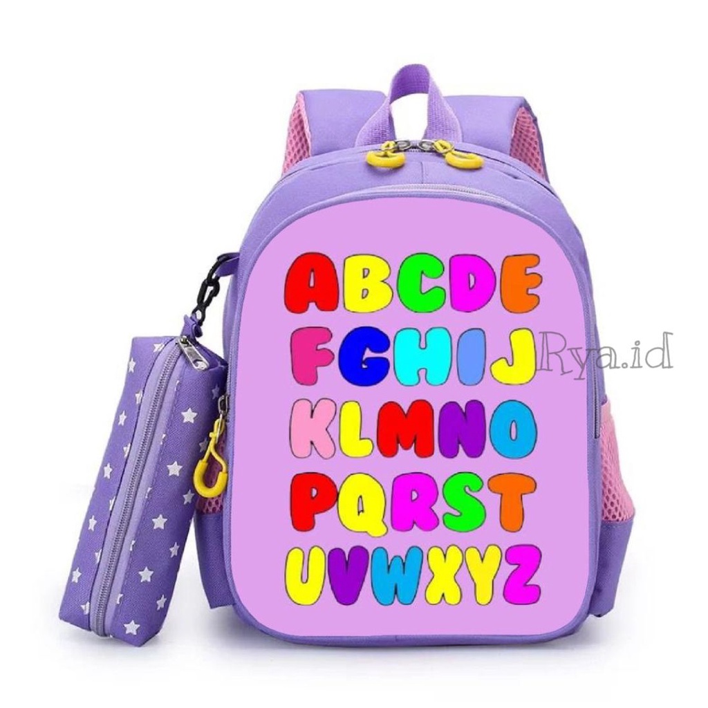 Rya.id / SALE !! Tas Ransel Sekolah Anak Perempuan Terbaru 2022 Motif Abjad Cocok Untuk Edukasi Ransel Sekolah Anak Perempuan Laki Laki Tk SD Ngaji Tas Ransel Anak Serba Guna