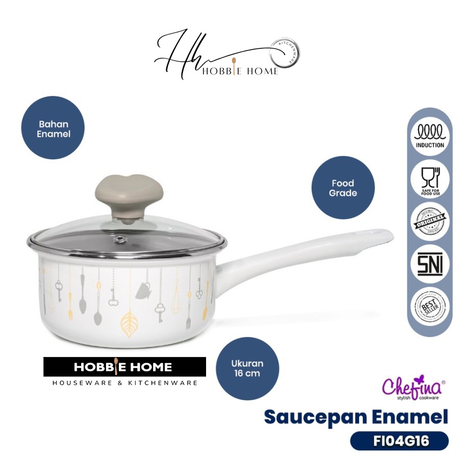 CHEFINA Sauce Pan Enamel 16Cm/ Sauce Pan Enamel