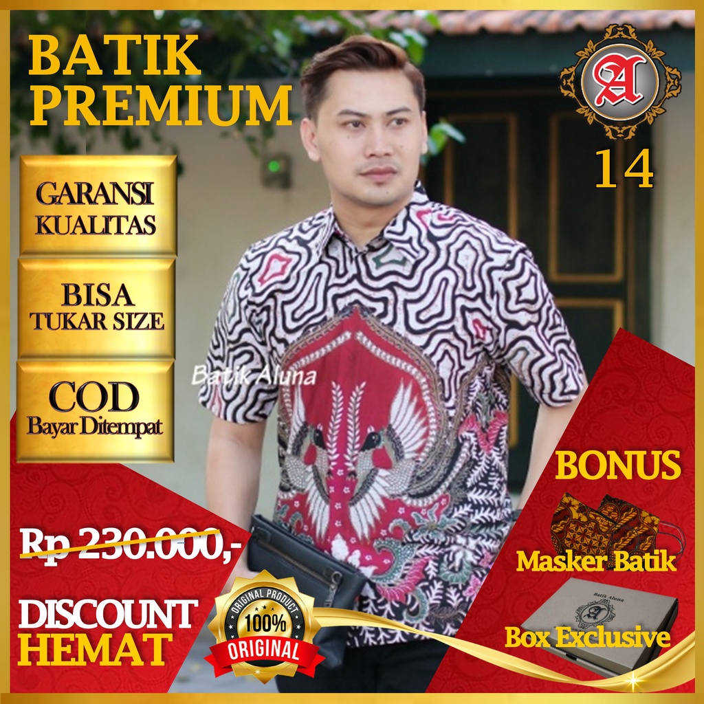 Baju Kemeja Batik Pria Cowok Laki Laki Dewasa Lengan Pendek Tulis Solo Pria Cowo Cowok Lengan Panjan