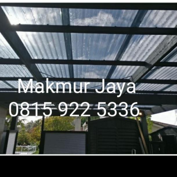 Fiber gelombang + UV protec 3m lebar 105cm/ Atap plastik transparan