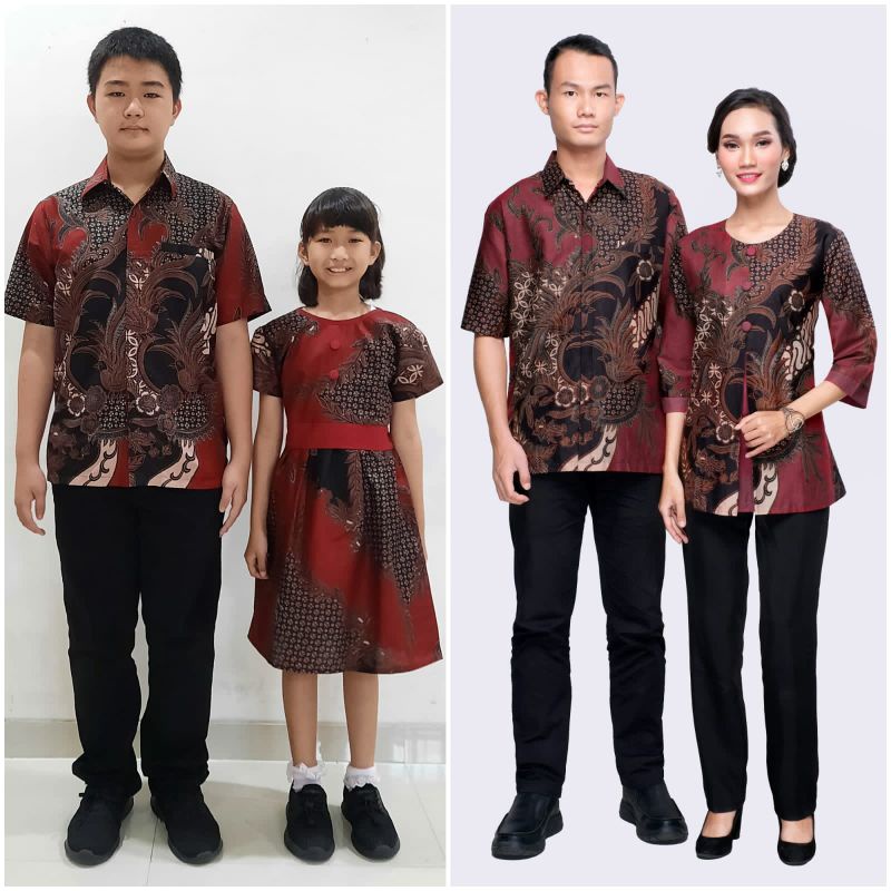Batik Cauple/Sarimbit Blus (Atasan) Maesya Merah