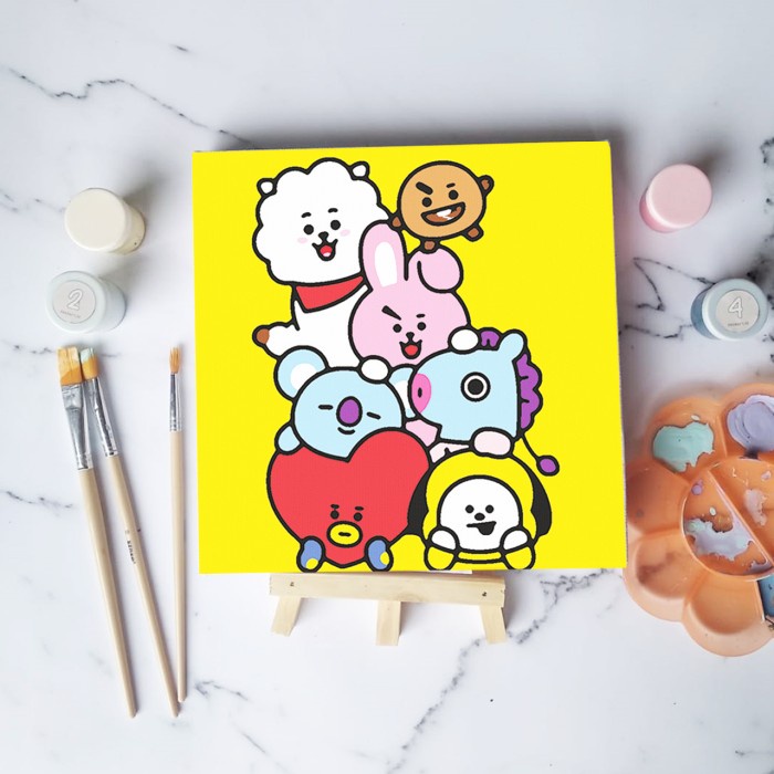 

Paint By Number Lukisan Bts Bt21 Versi 4 Canvas 20X20 Cm