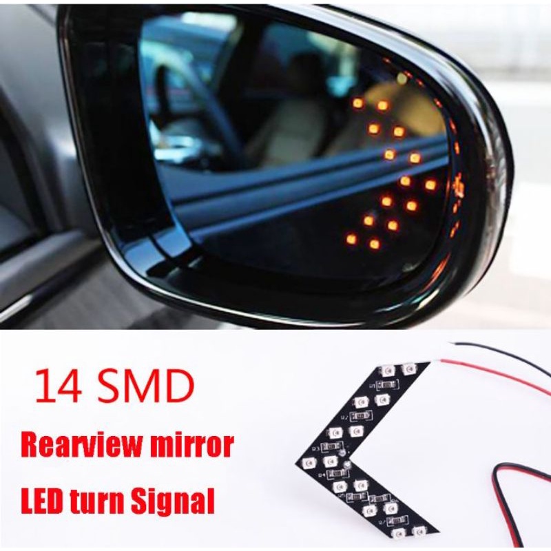 Lampu LED Sein Kaca Spion Mobil Car Turn Light 14 SMD 2 pcs  -  LzJY1989