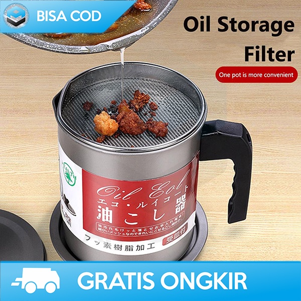 OIL POT SARINGAN MINYAK GORENG STAINLESS STEEL ANTI KARAT 1700ML G2103