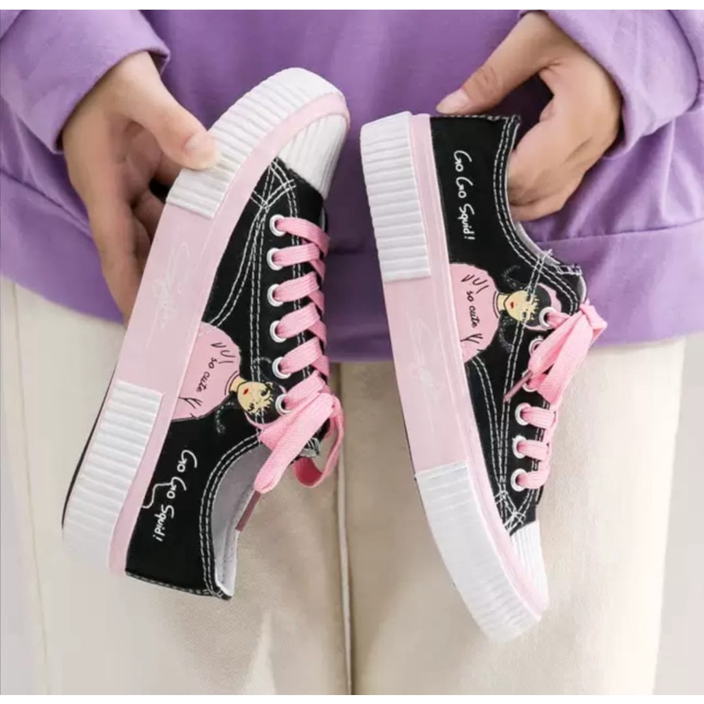 Sepatu Wanita Kanvas Sneakers Tali Model Girl Terbaru Korean Style  AS177