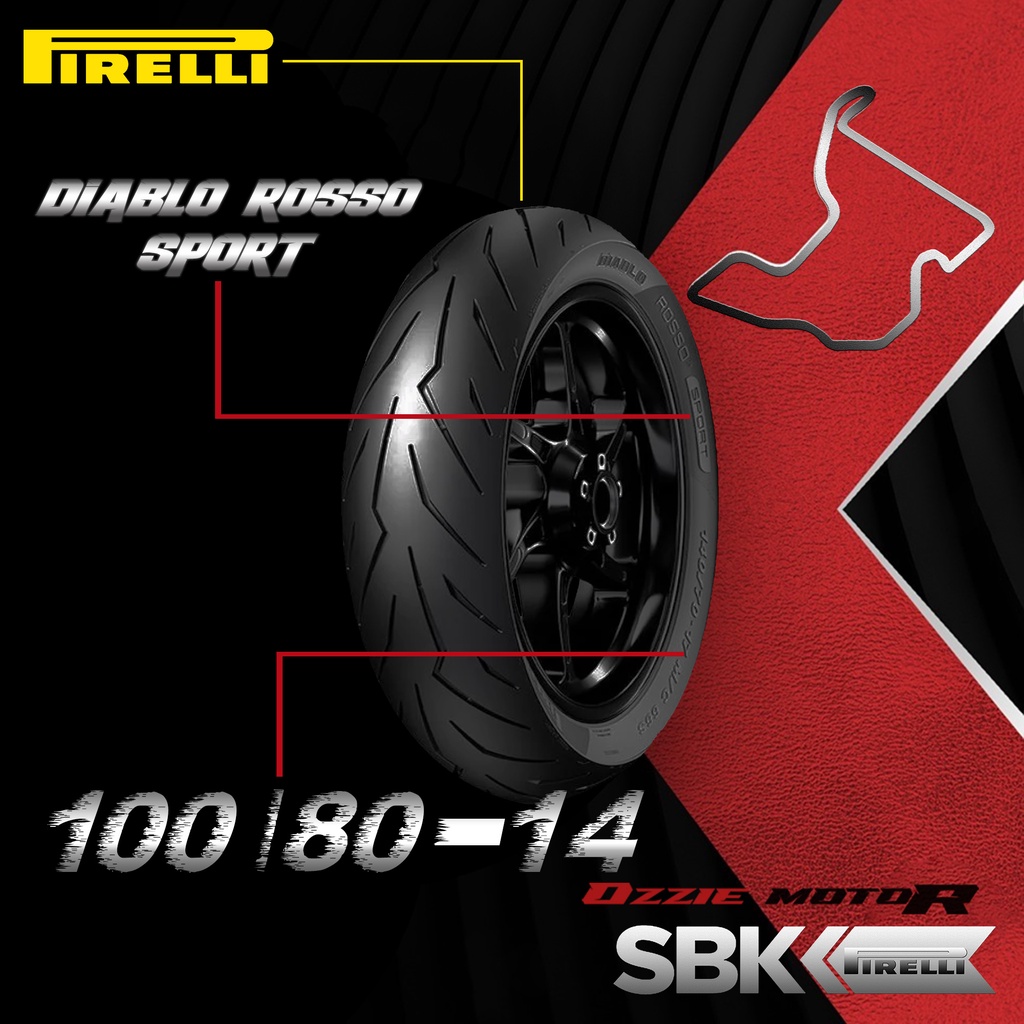 BAN PIRELLI DIABLO ROSSO SPORT R14 dan R17 ( 70/90 - 14 17 | 80/80- 14 17 | 80/90 - 14 17  | 90/80- 14 17 | 100/80-17 ) TUBLESS SOFTCOMPOUND BAN RACING  ORIGINAL