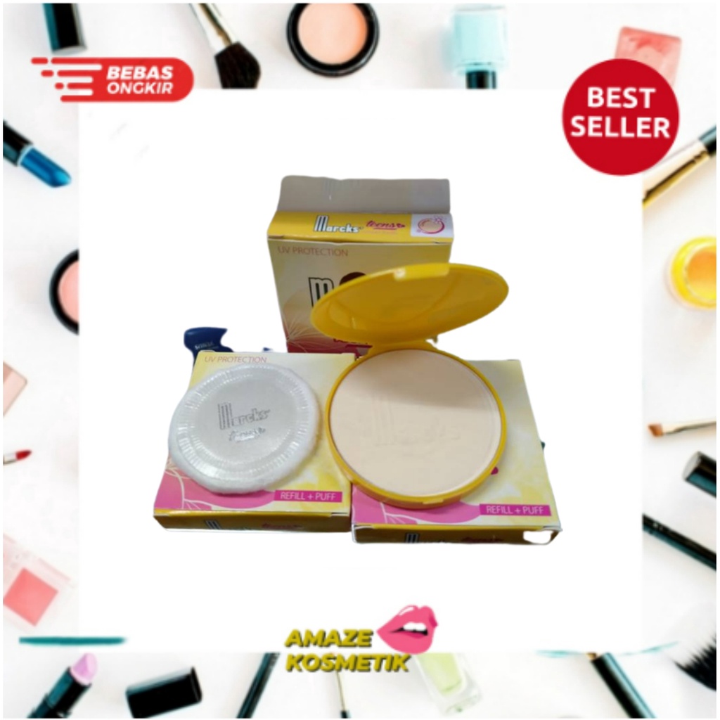 Bedak MARCKS Compact Powder Teens 12g PUTIH / WHITE REFILL - Amaze_Kosmetik