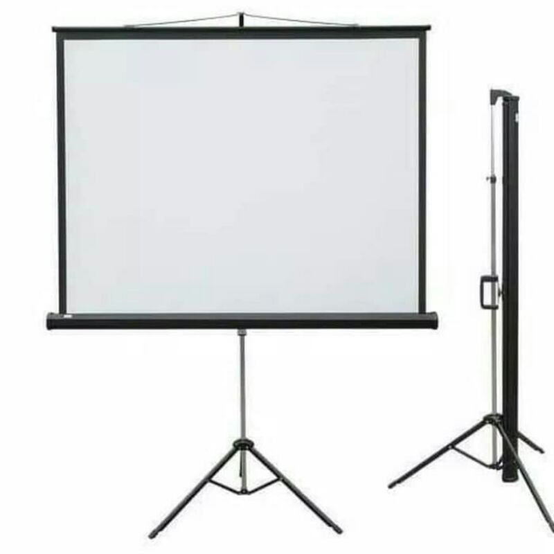 LAYAR SCREEN PROYEKTOR TRIPOD 70 INCH - LAYAR PROYEKTOR WALL DINDING 70&quot;