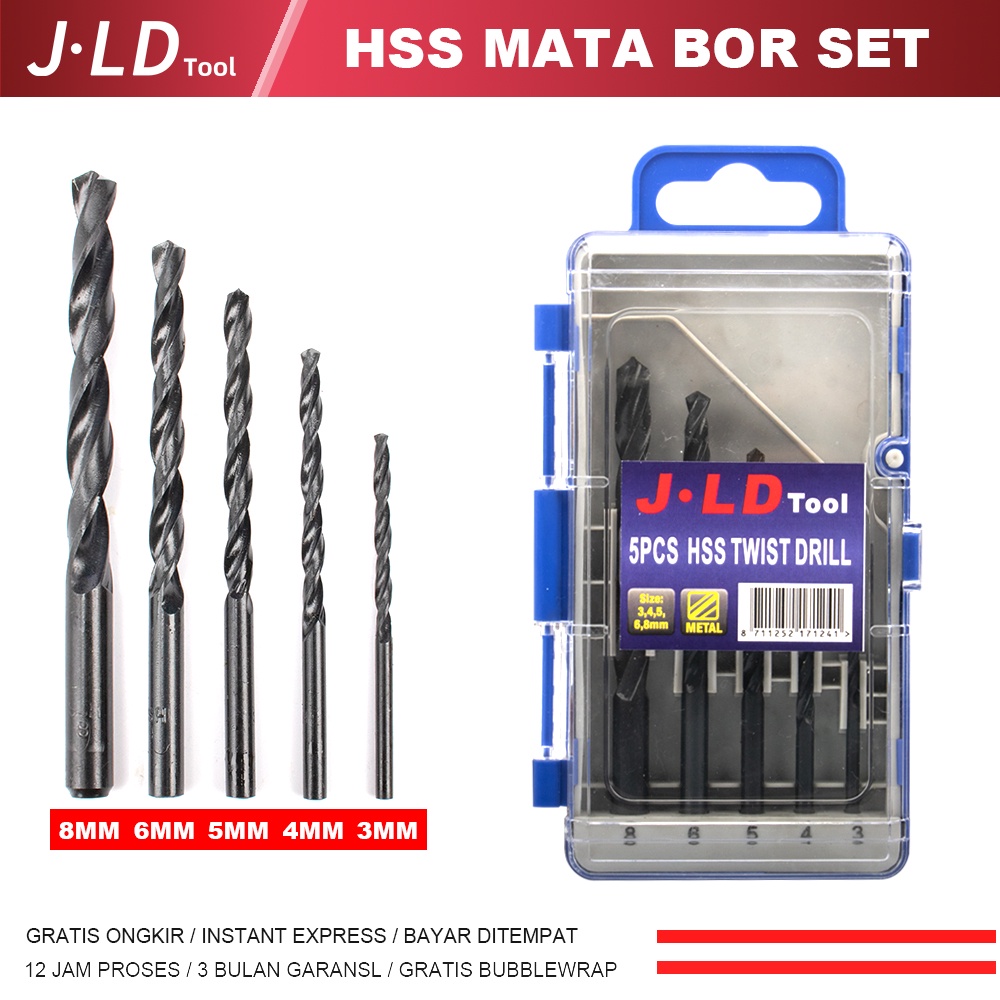 JLD HSS mata bor-mata bor besi baja asli-tembok beton metal 3mm/4mm/5mm/6mm/8mm