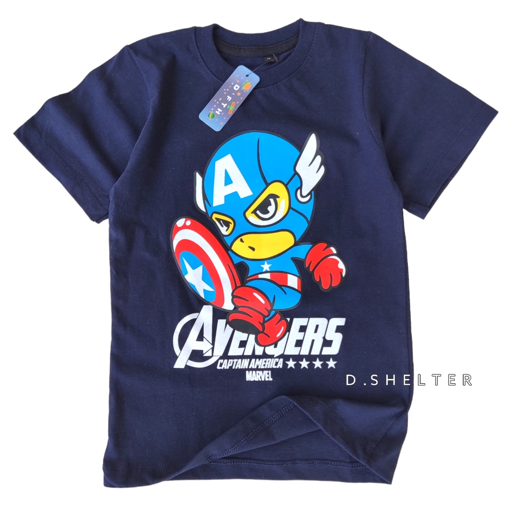 KAOS DISTRO ANAK CAPTAIN AMERICA NAVY / D.SHELTER