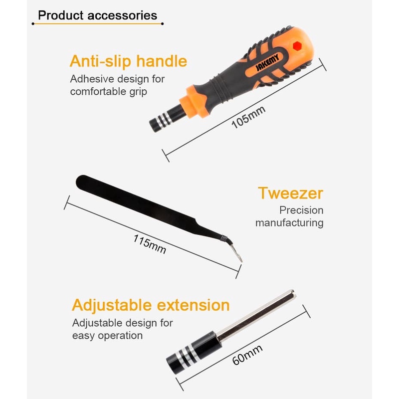 Jakemy JM-8160 33 in 1 Obeng Set Computer Laptop Original
