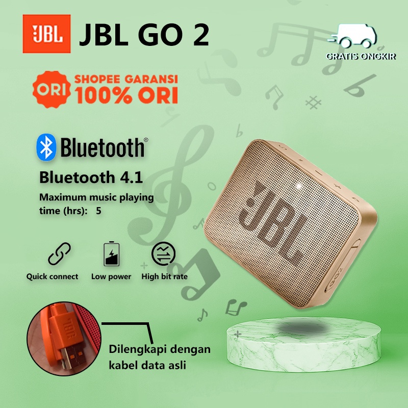 Jual JBL Go 2 Portable Bluetooth Speaker Original 100 jbl Speaker