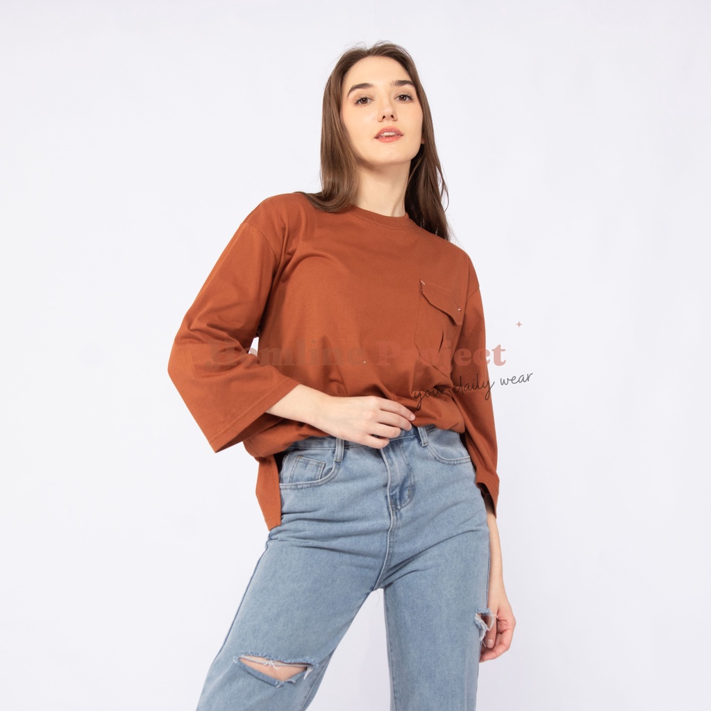 Haura Oversized Plain Top Cinnamon