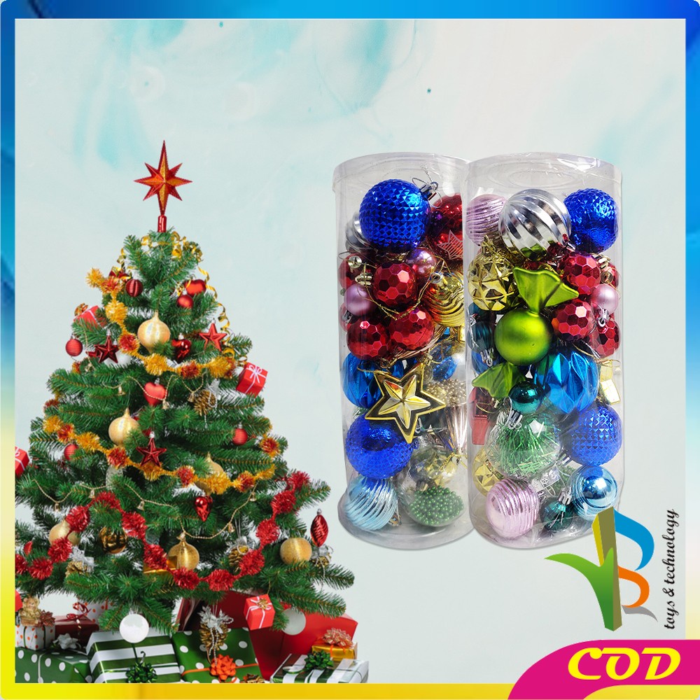 RB-C694 Hiasan Natal Paket Dekorasi Pohon Natal Aksesoris Bola Natal / Gantungan Bola Hiasan Pohon Cemara Set / Christmas Decoration