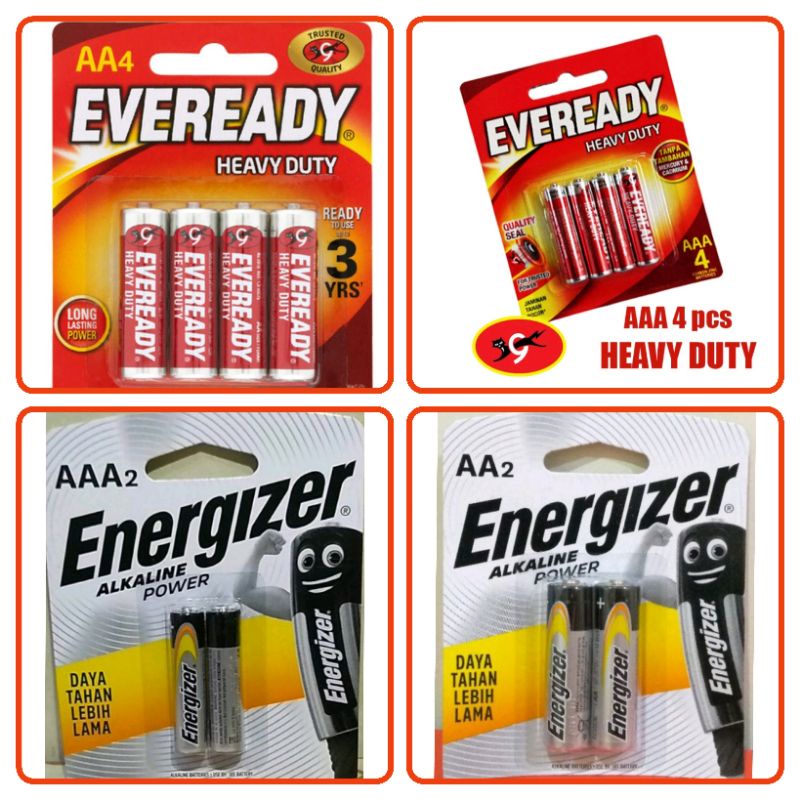 BATERAI EVEREADY , BATERAI ENERGIZER  , AA , AAA