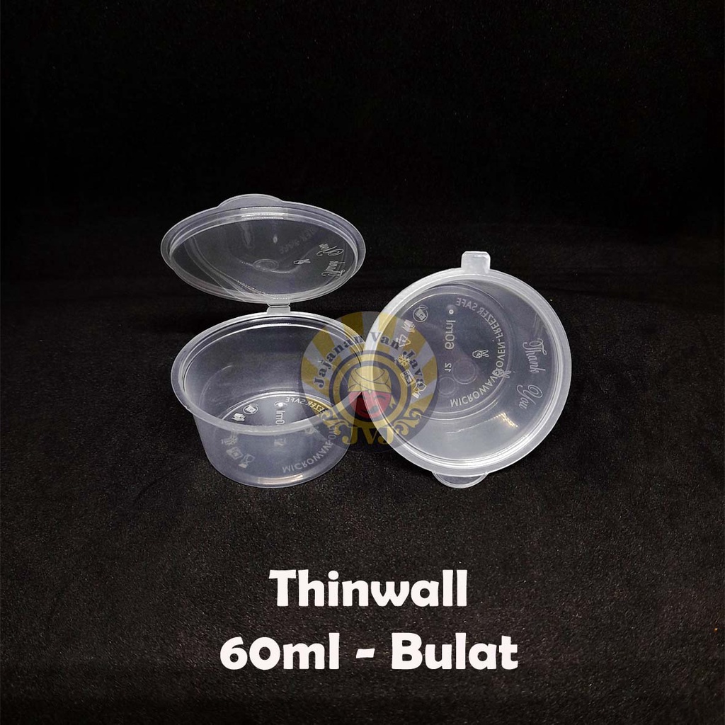 Thinwall 60 ml BULAT SAUCE CUP - Wadah Plastik Saus Mayonaise Tempat Saos Sambal Kecil 60ml Anti Boc